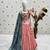 pink heavy chinon silk with soft printed work with dori - designer party wear