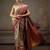 Silver woven silk blend ethnic saree with blouse piece