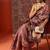 Purple printed cotton blend ethnic saree with blouse piece