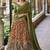 Rich Rust Orange Kalamkari Print Silk Marriage Wear Half Saree Lehenga