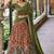 Rich Rust Orange Kalamkari Print Silk Marriage Wear Half Saree Lehenga