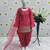 Pink heavy chinon silk salwar suit set with digital print work with embroidered sequence work