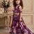 wine heavy faux georgette  gown set with digital print work - designer party wear