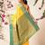 Yellow woven silk blend ethnic saree with blouse piece