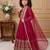 Dark pink heavy fox georgette gown set with embroidery sequence work - designer party wear