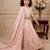 light pink pure heavy natural crep with embroidery sequence work with heavy lace  - designer party wear