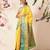 Yellow woven silk blend ethnic saree with blouse piece