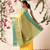 Yellow woven silk blend ethnic saree with blouse piece