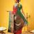 Red woven silk blend ethnic saree with blouse piece