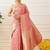 Pink woven art silk traditional saree with blouse piece