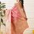 Pink woven art silk traditional saree with blouse piece