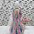 multi heavy fox georgette gown set with digital print work with dori & less - designer party wear