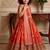 red heavy fox georgette gown set with digital print work with embroidered sequnce work - designer party wear