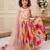 multi heavy chinon silk with soft printed work - designer party wear