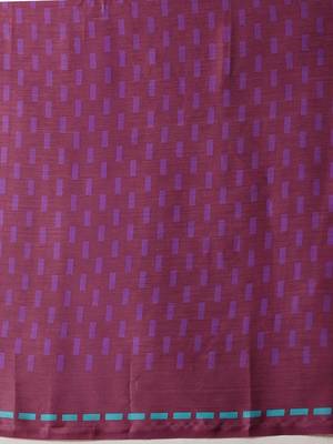 Purple printed satin party wear saree with blouse piece 5