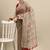 Beige printed cotton blend ethnic saree with blouse piece