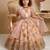 multi heavy fox georgette gown set with digital print work with embroidered sequnce work - designer party wear