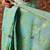 Blue printed cotton blend ethnic saree with blouse piece