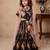 black heavy chinon silk with digital print work with diamond work - designer party wear