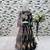 black heavy chinon silk with digital print work with diamond work - designer party wear