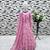 pink heavy fox georgette gown set with soft printed work with lace - designer party wear