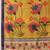 Yellow printed cotton blend ethnic saree with blouse piece