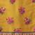 Yellow printed cotton blend ethnic saree with blouse piece