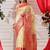 Cream woven art silk traditional saree with blouse piece