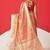 Pink woven tissue party wear saree with blouse piece