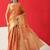 Copper woven tissue party wear saree with blouse piece