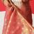 Pink woven tissue party wear saree with blouse piece