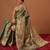 Teal woven tissue party wear saree with blouse piece