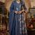 Floral Block Printed suit with crochet kantha hand work comes with Pure Cotton Dupatta and Cotton Palazzo Set of 3