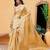 Beige woven tissue party wear saree with blouse piece