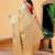 Beige woven tissue party wear saree with blouse piece