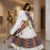White Navratri Lehenga Choli Set with Multicolor Zig Zag Print & Heavy Dupatta