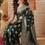 Green woven cotton blend traditional saree with blouse piece
