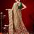 Beige embroidered pure cotton ethnic saree with blouse piece