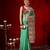 Green woven cotton blend traditional saree with blouse piece