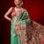 Green woven cotton blend traditional saree with blouse piece