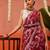 Maroon woven cotton blend traditional saree with blouse piece