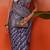 Blue woven cotton blend traditional saree with blouse piece