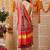 Mustard printed silk cotton ethnic saree with blouse piece