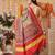 Multicolor printed silk cotton ethnic saree with blouse piece