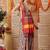 Red printed silk cotton ethnic saree with blouse piece