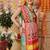 Mustard printed silk cotton ethnic saree with blouse piece
