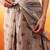 Grey printed cotton blend ethnic saree with blouse piece