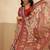 Cream printed cotton blend ethnic saree with blouse piece