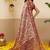 Cream printed cotton blend ethnic saree with blouse piece