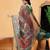 Peach printed cotton blend ethnic saree with blouse piece